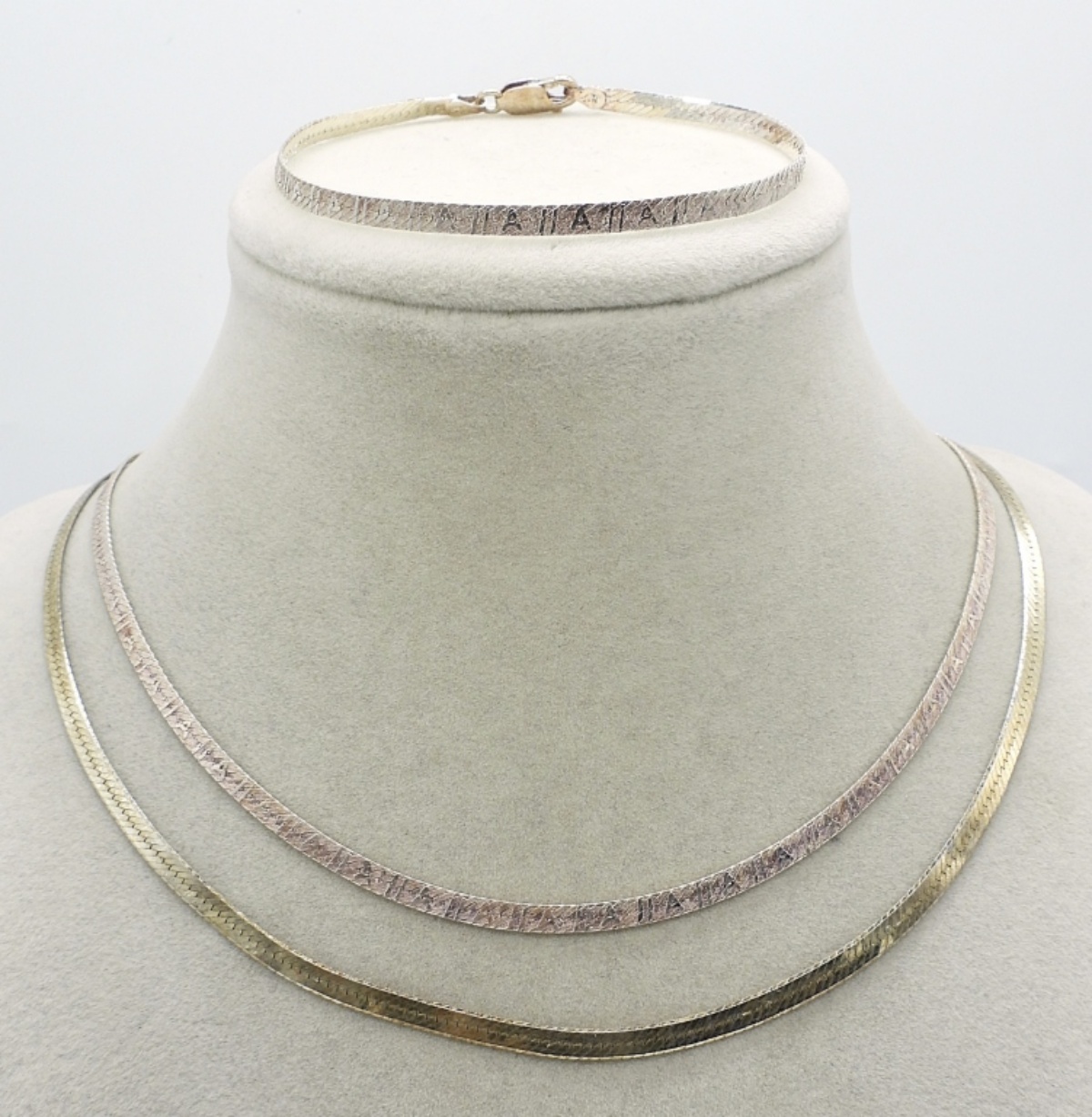 Sterling Herringbone Chains & Bracelet