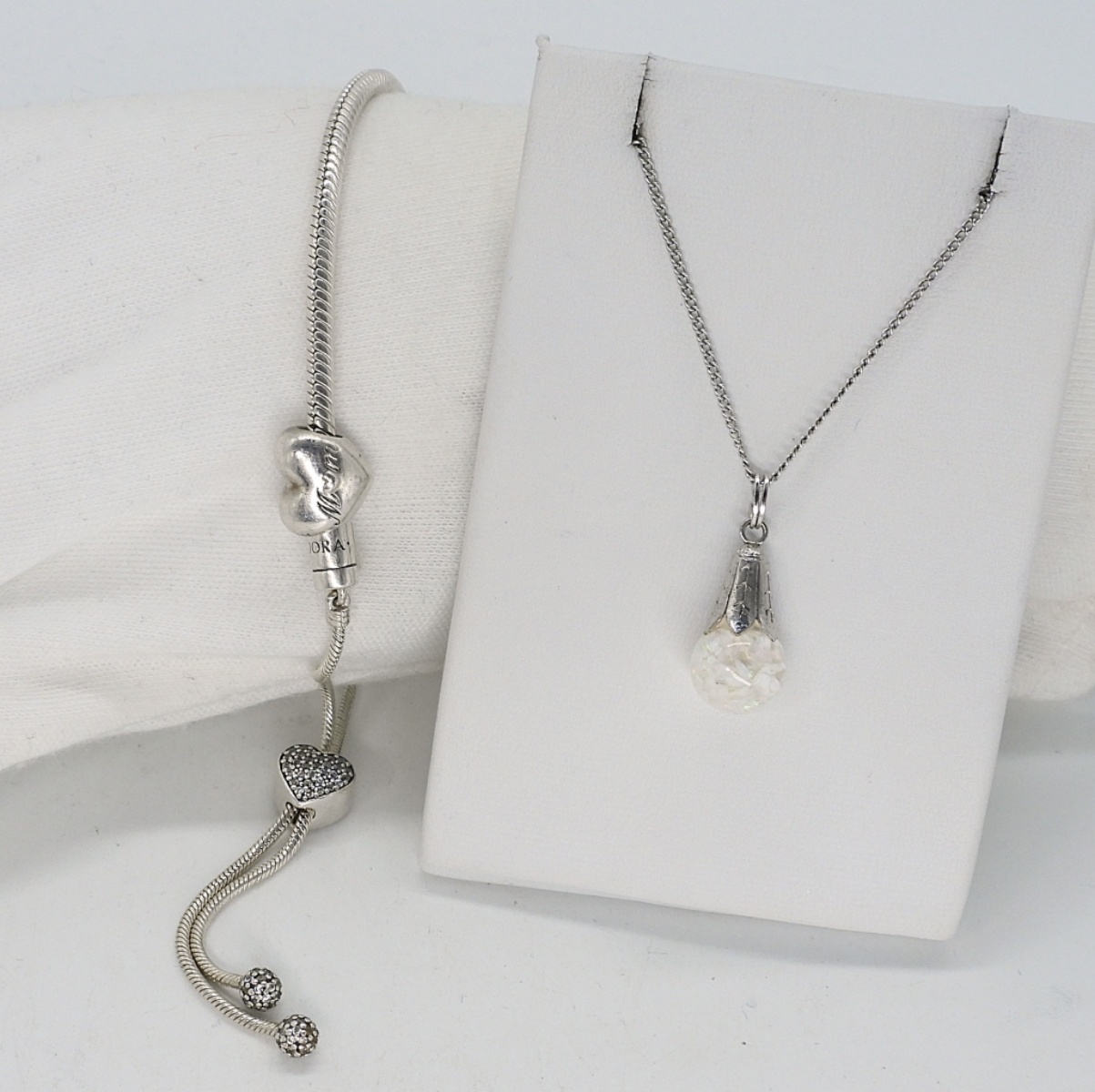 Pandora Bracelet & Floating Opal Necklace