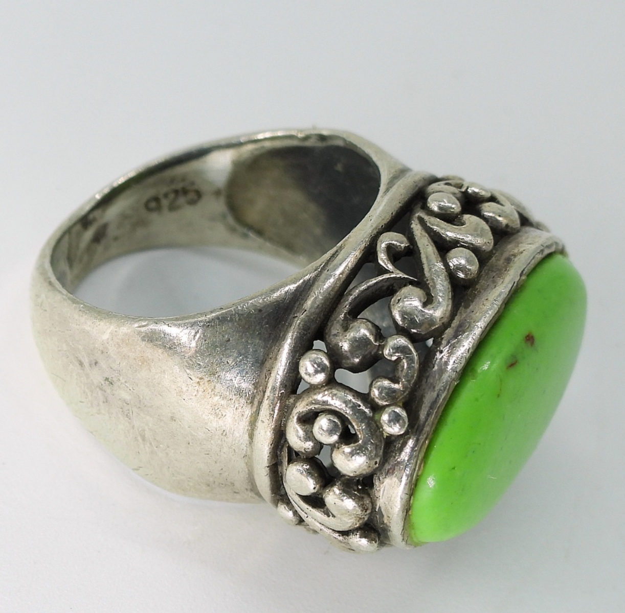Green Turquoise, Taxco 925 Necklace & Ring