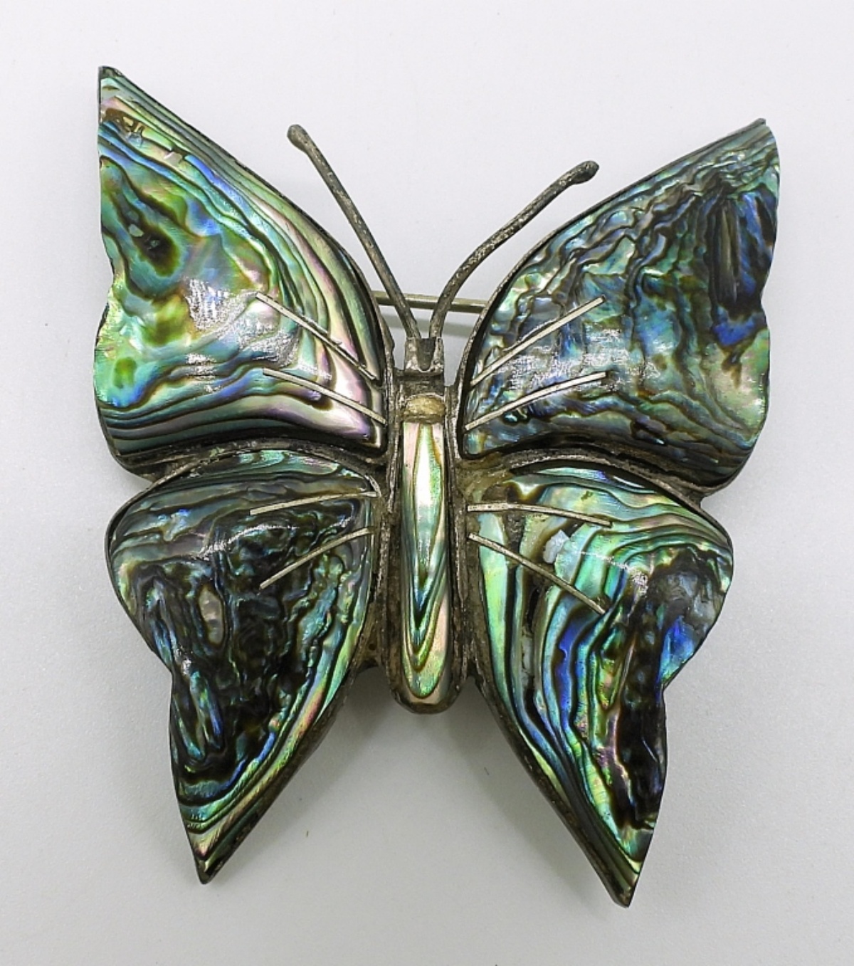 Vintage Abalone Butterfly Brooch