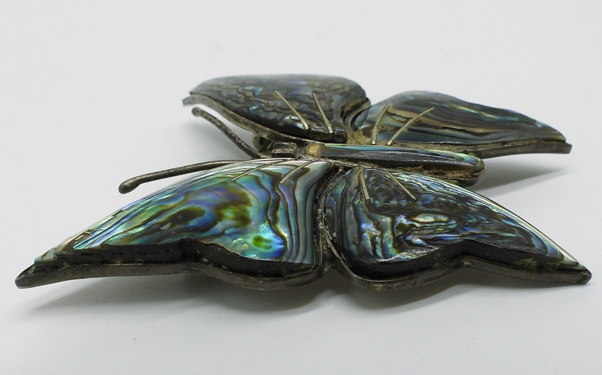 Vintage Abalone Butterfly Brooch