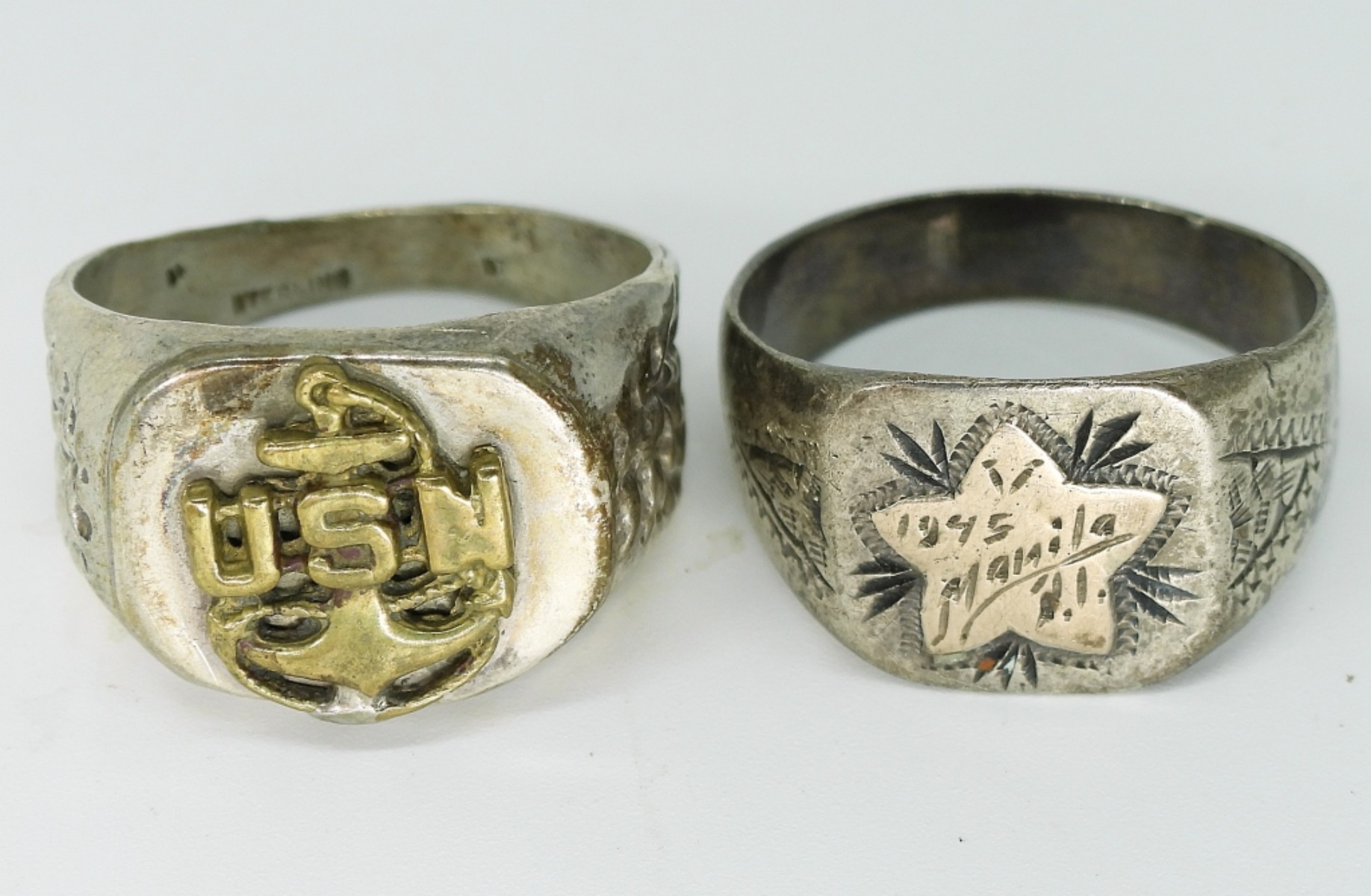 Vintage Military Rings & Necklace