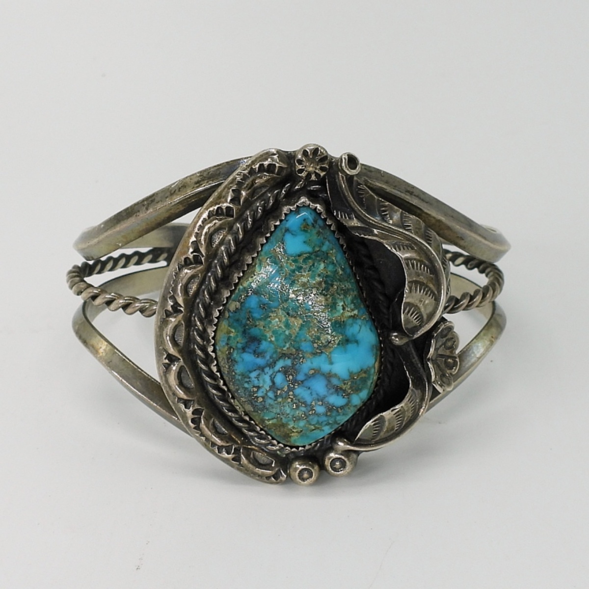 Gorgeous Sterling Cuff with Large Turquoise