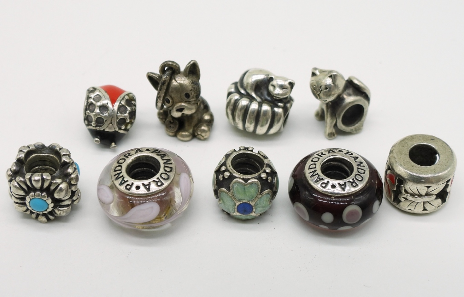 9 Pandora Style Sterling Beads