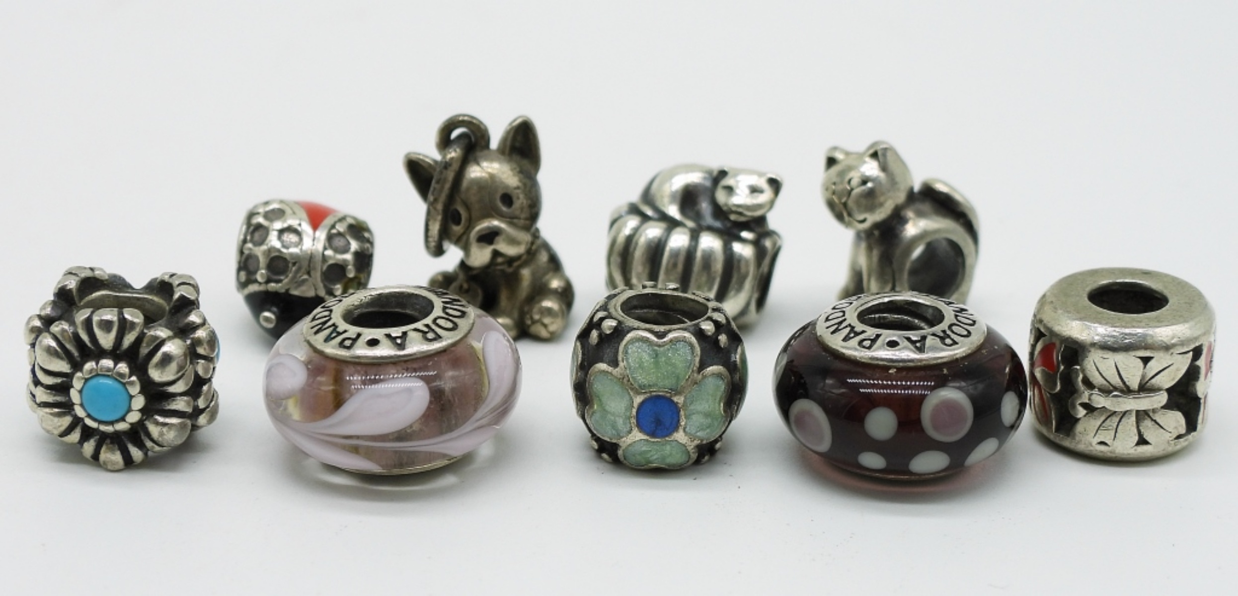 9 Pandora Style Sterling Beads