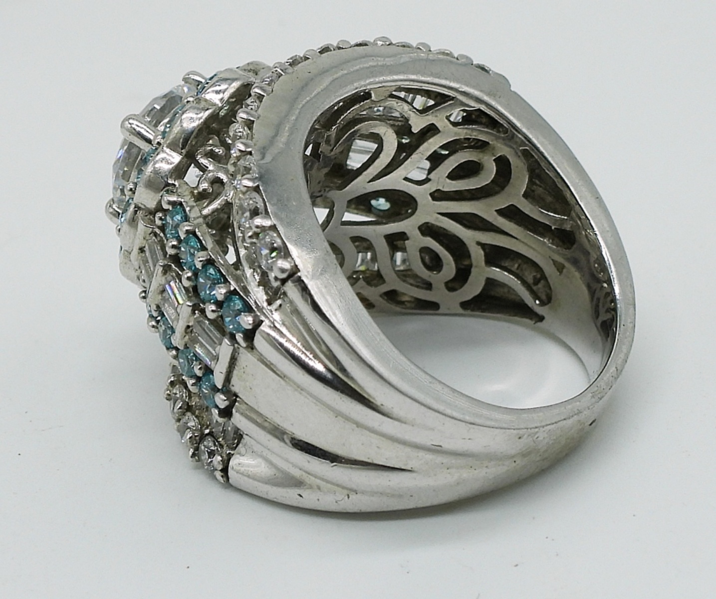 Petite Blue Topaz Necklace & Chunky Ring