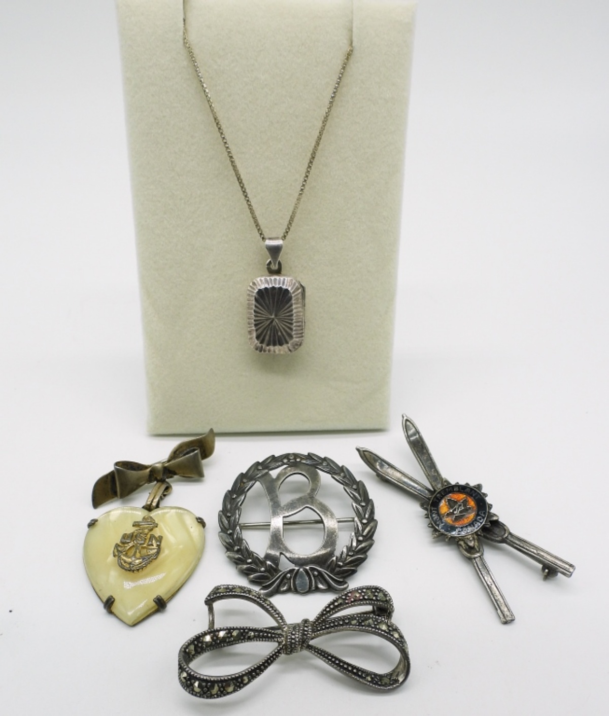 Antique Sterling Brooches and Necklace