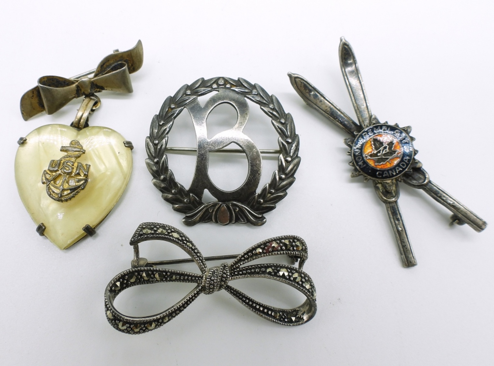 Antique Sterling Brooches and Necklace