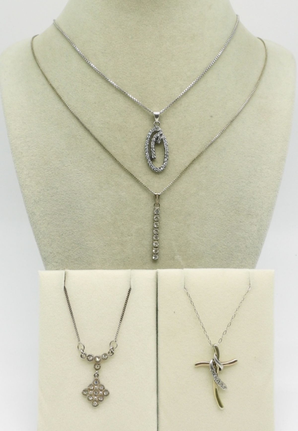 Four Sterling Fashion Necklaces