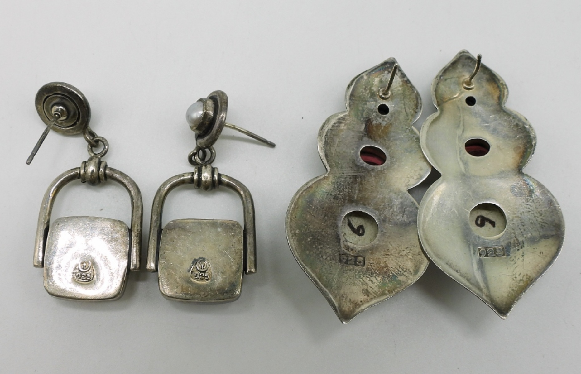 4 Pair Sterling Gemstone Earrings