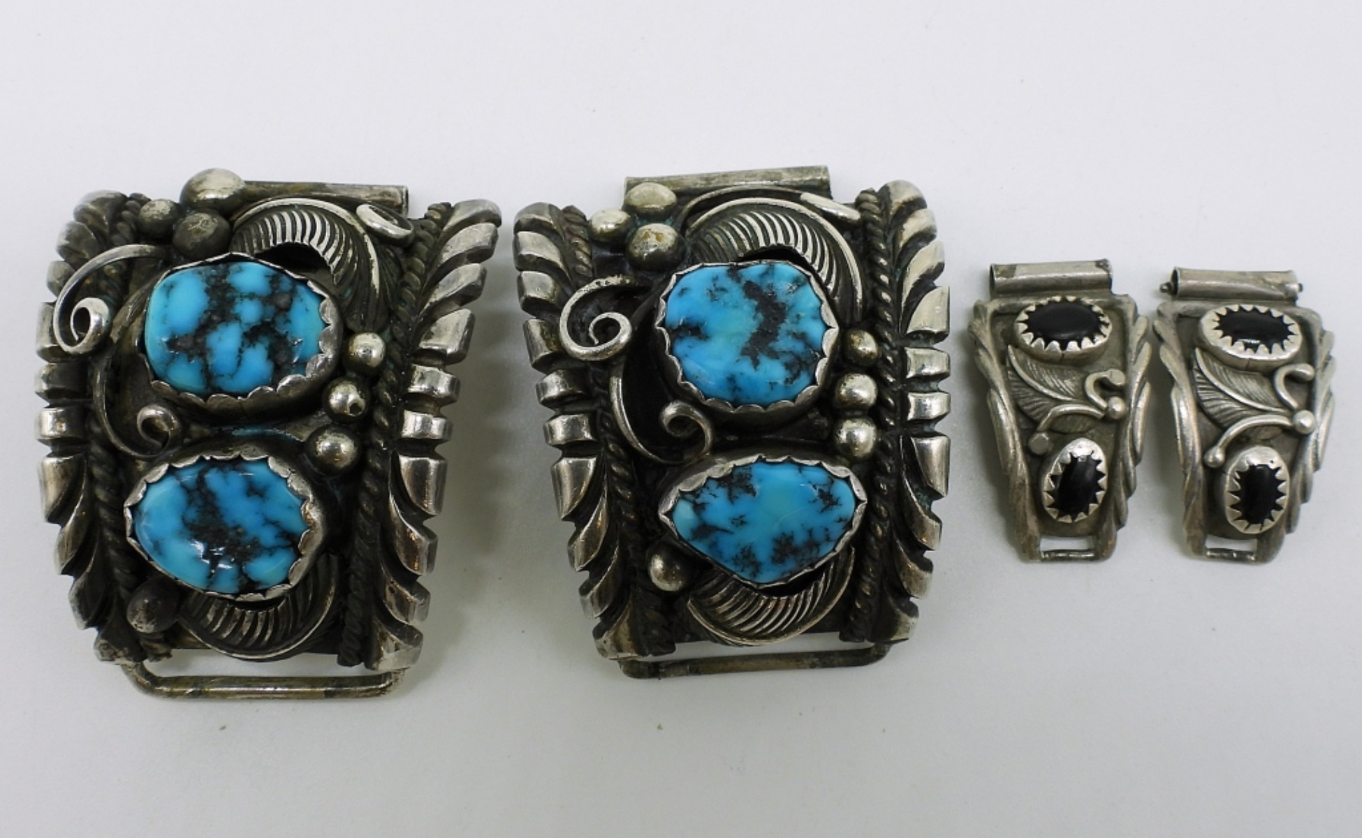 Two Pair of Sterling Navajo Watch Ends