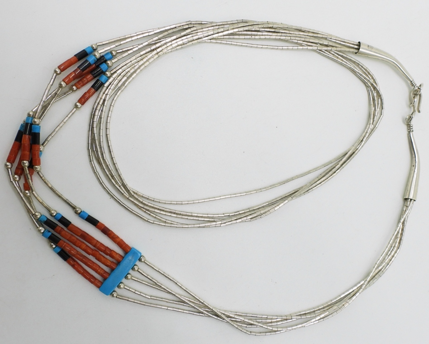 Liquid Sterling Heishi Necklace & Zuni Earrings