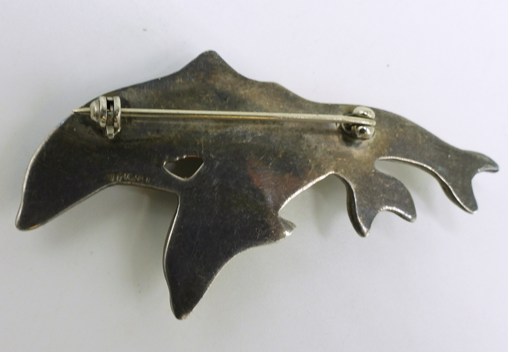Two Sterling & Gold Tone Sea Life Brooches