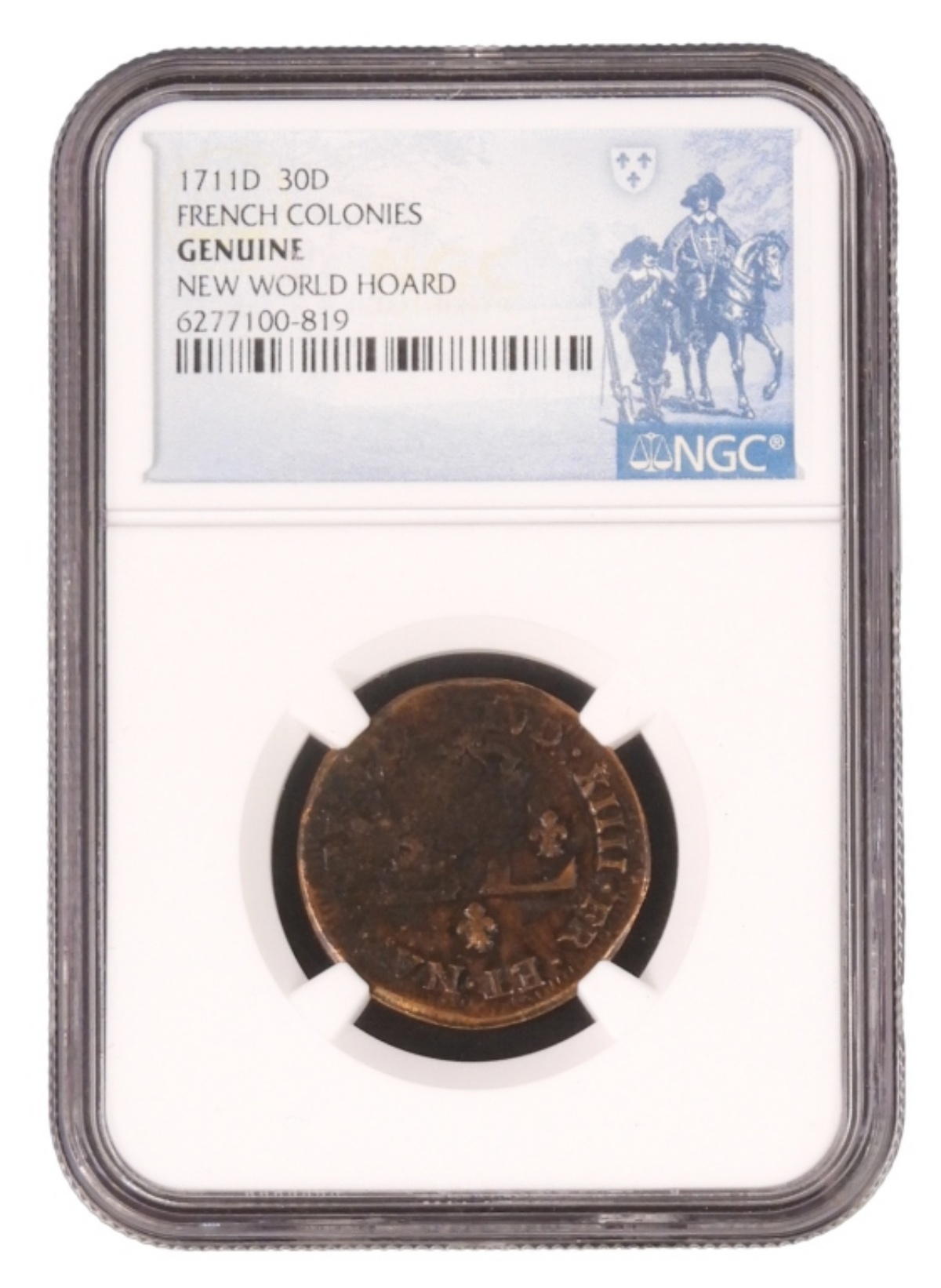 1711D French Colonies 30 Denier Genuine NGC