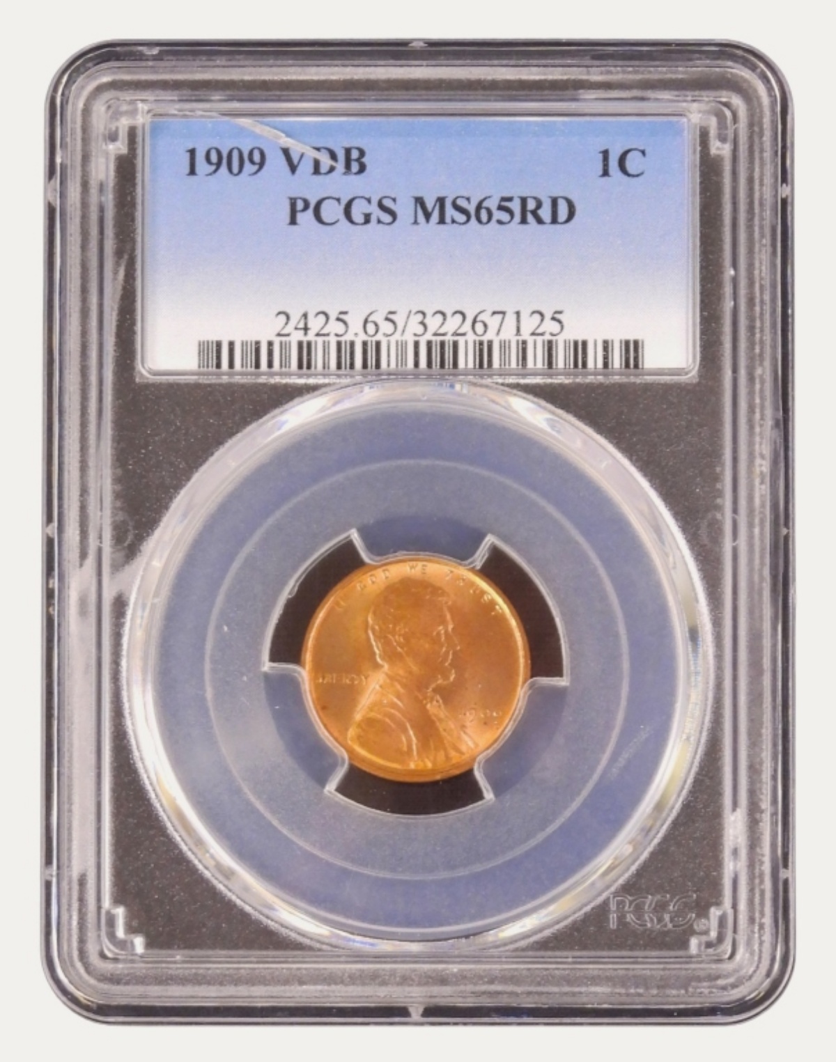 1909 VDB Lincoln Cent MS65 RD PCGS