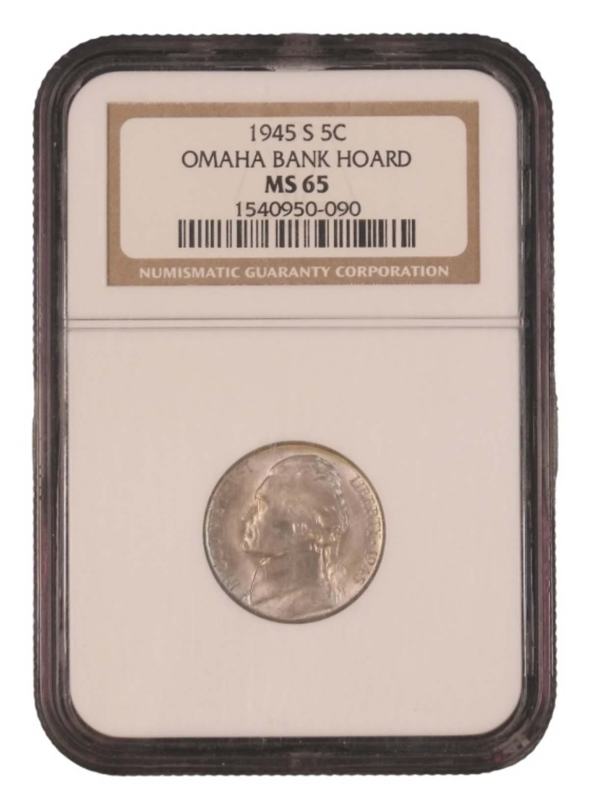 1945-S Jefferson Nickel MS65 NGC Omaha Bank Hoard