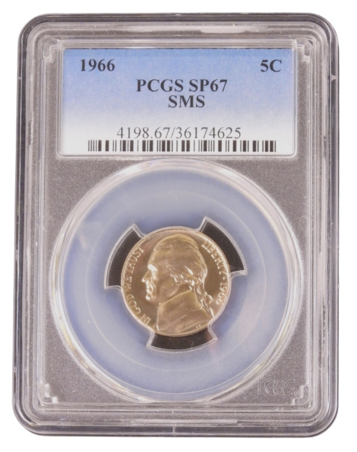 1966 SMS Jefferson Nickel SP67 PCGS