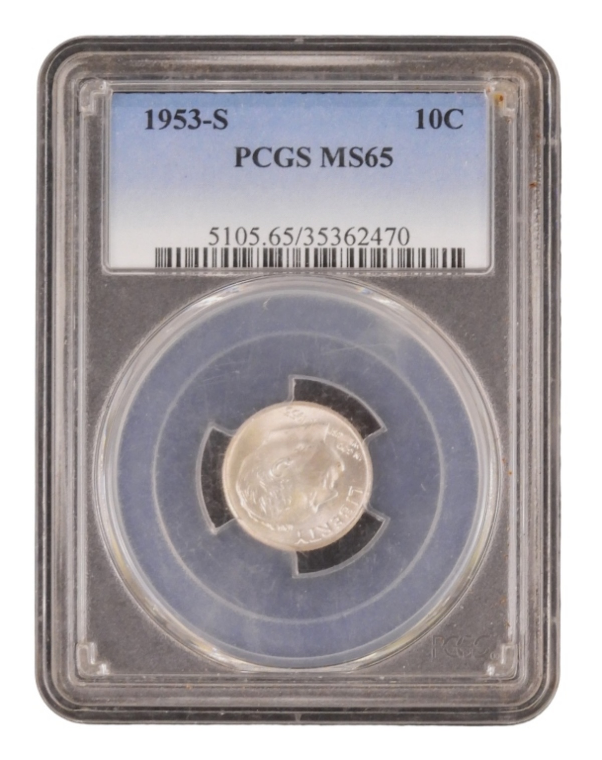 1953-S Roosevelt Dime MS65 PCGS