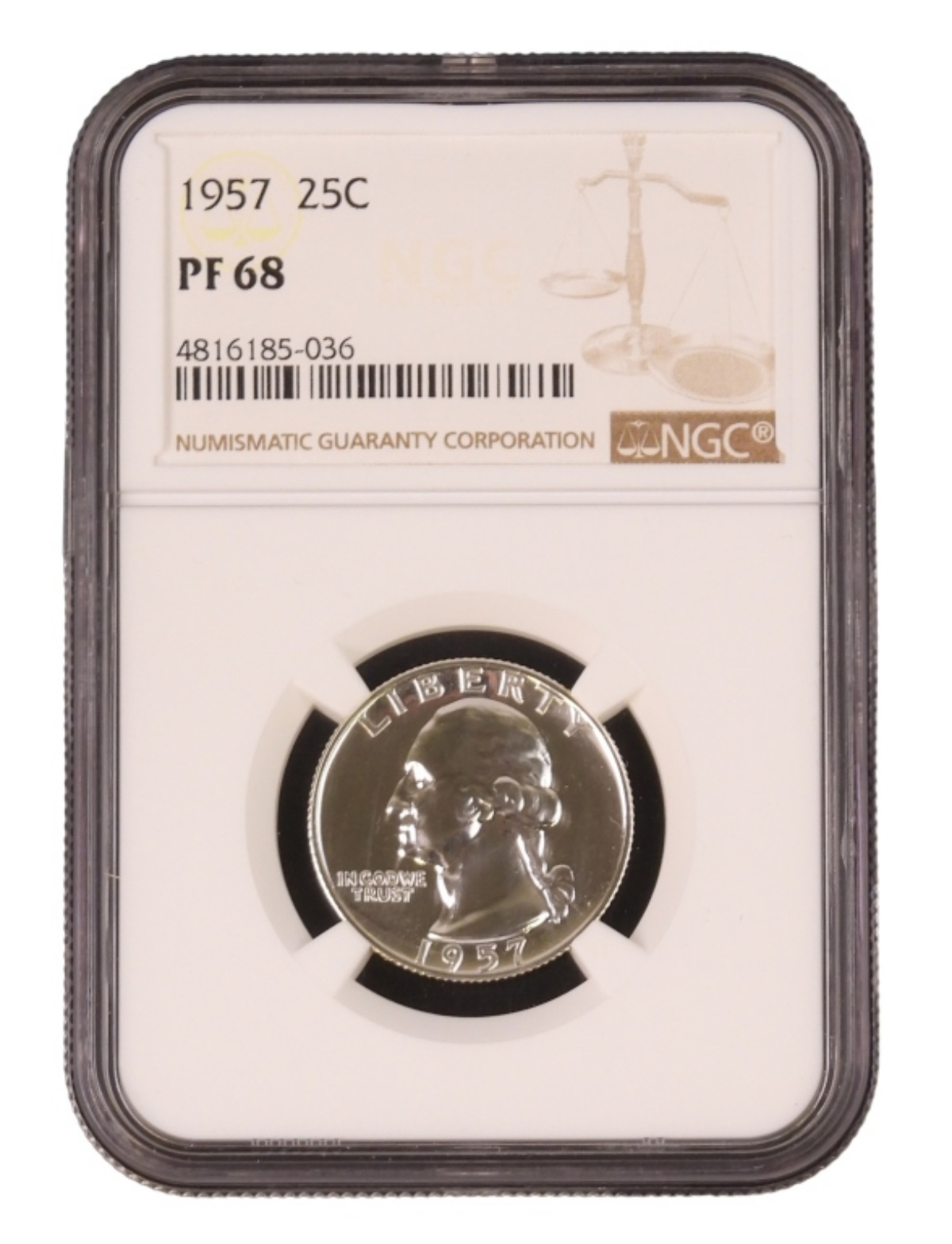 1957 Washington Quarter PF68 NGC