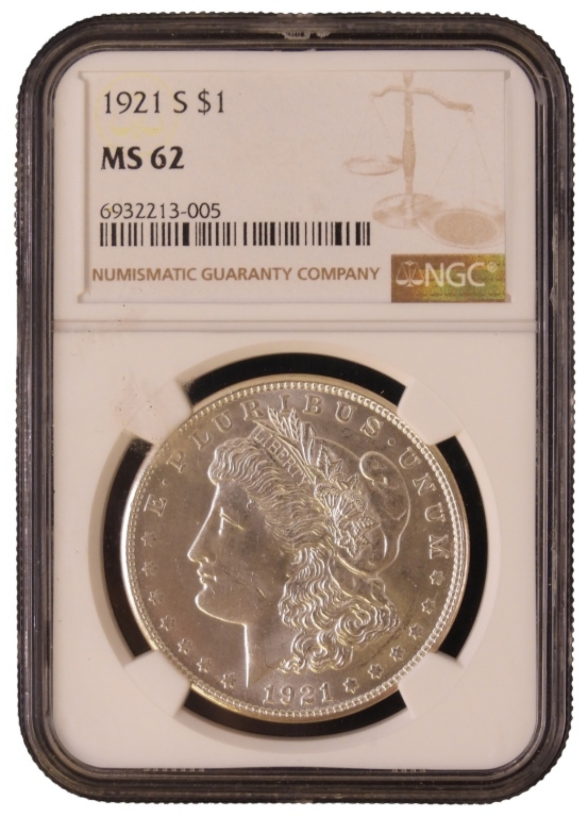 1921-S Morgan Dollar MS62 NGC