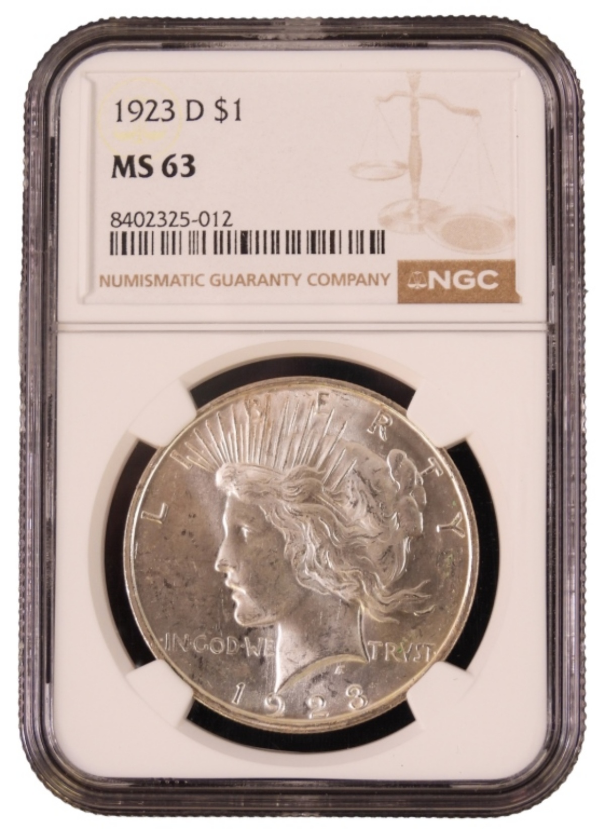 1923-D Peace Dollar MS63 NGC