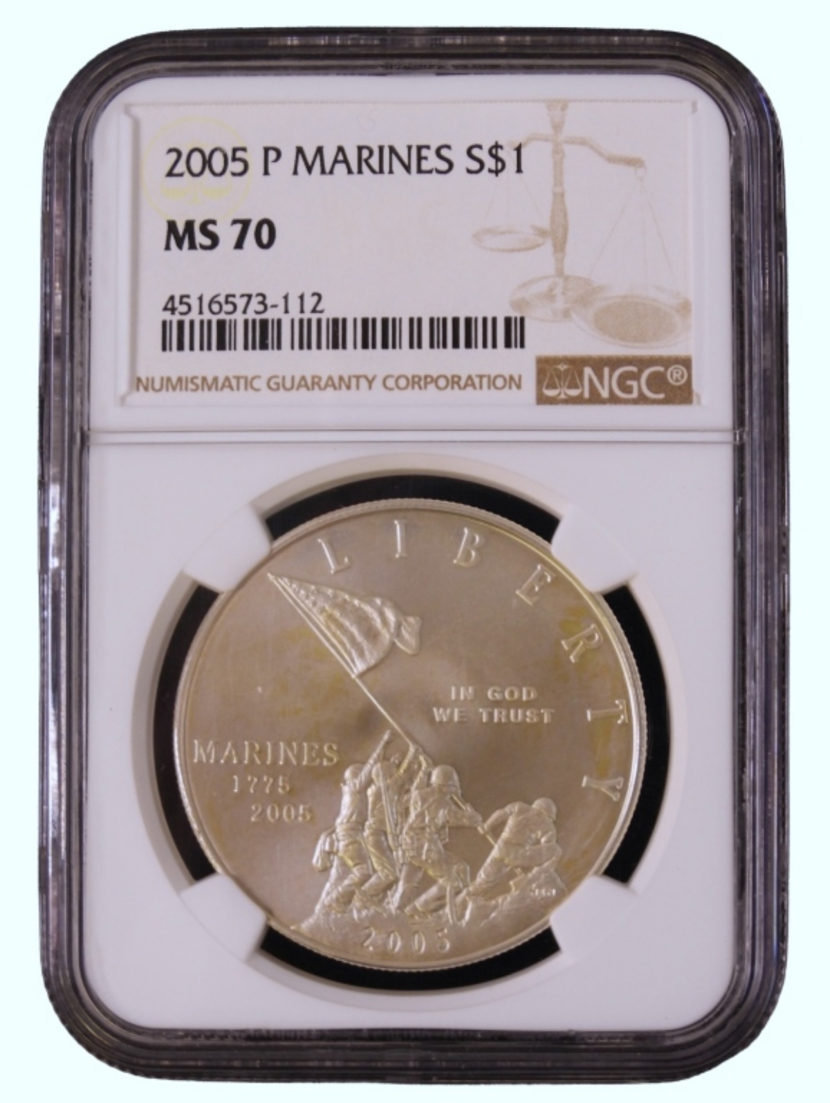 2005-P $1 Marines Commem MS70 NGC