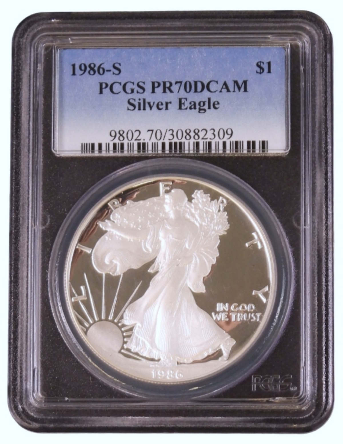 1986-S American Silver Eagle PR70 DCAM PCGS
