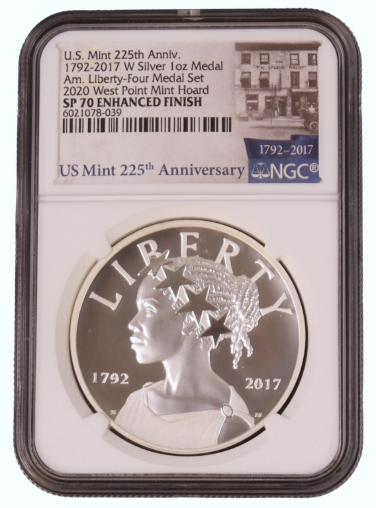 2017 W 1oz Silver Am. Liberty Medal SP70 NGC