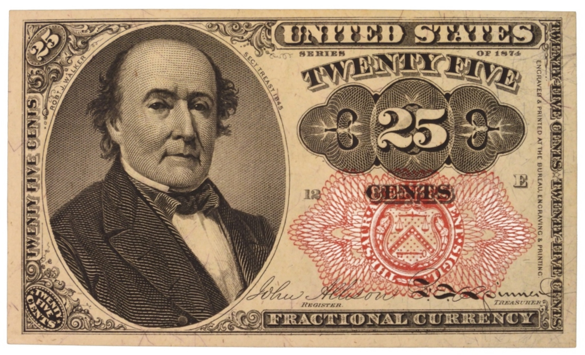 1874 25 Cent Fractional Currency 5th Issue
