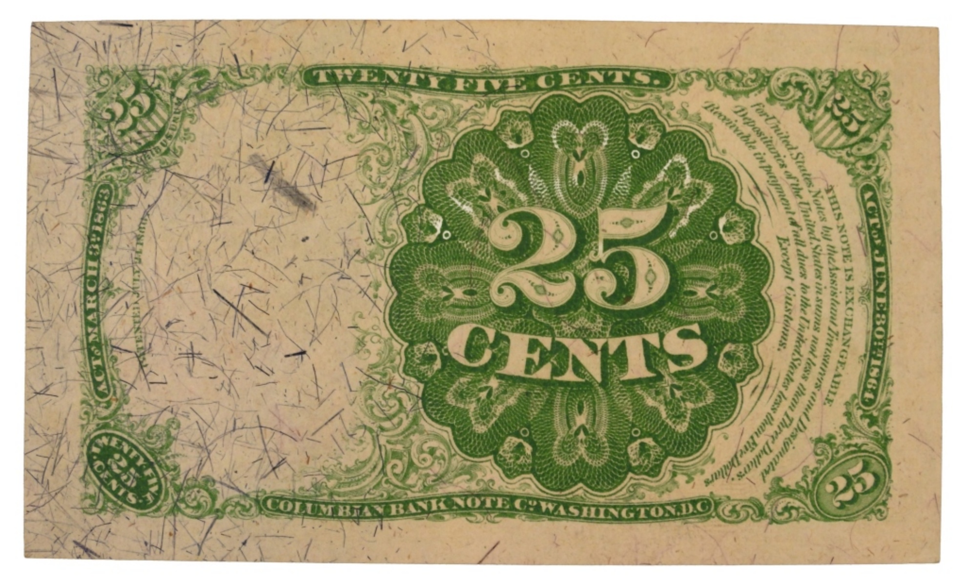 1874 25 Cent Fractional Currency 5th Issue
