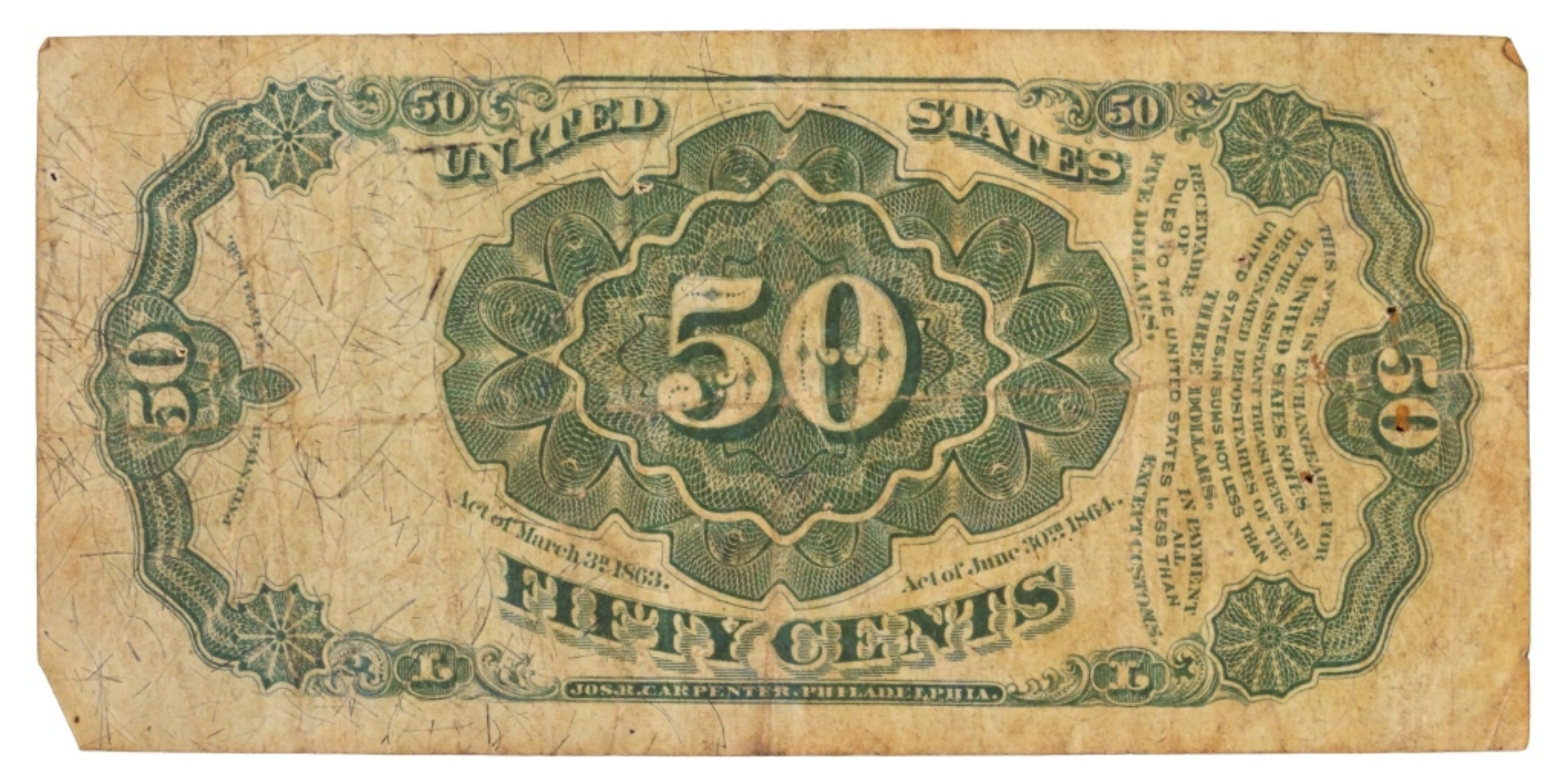 1875 50 Cent Fractional Currency 5th Issue
