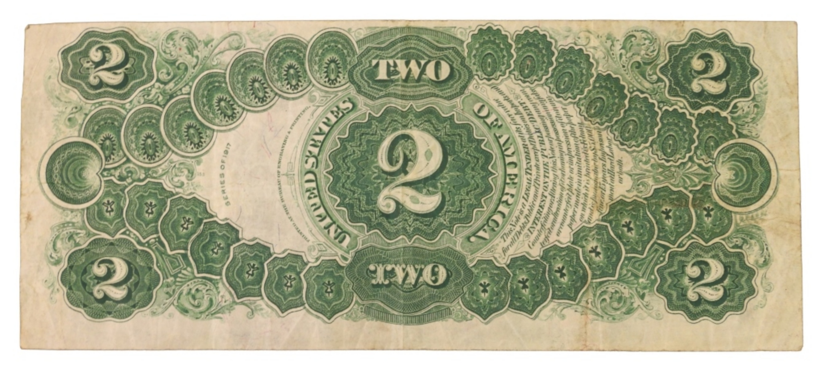 1917 $2 Legal Tender SN A62619313A