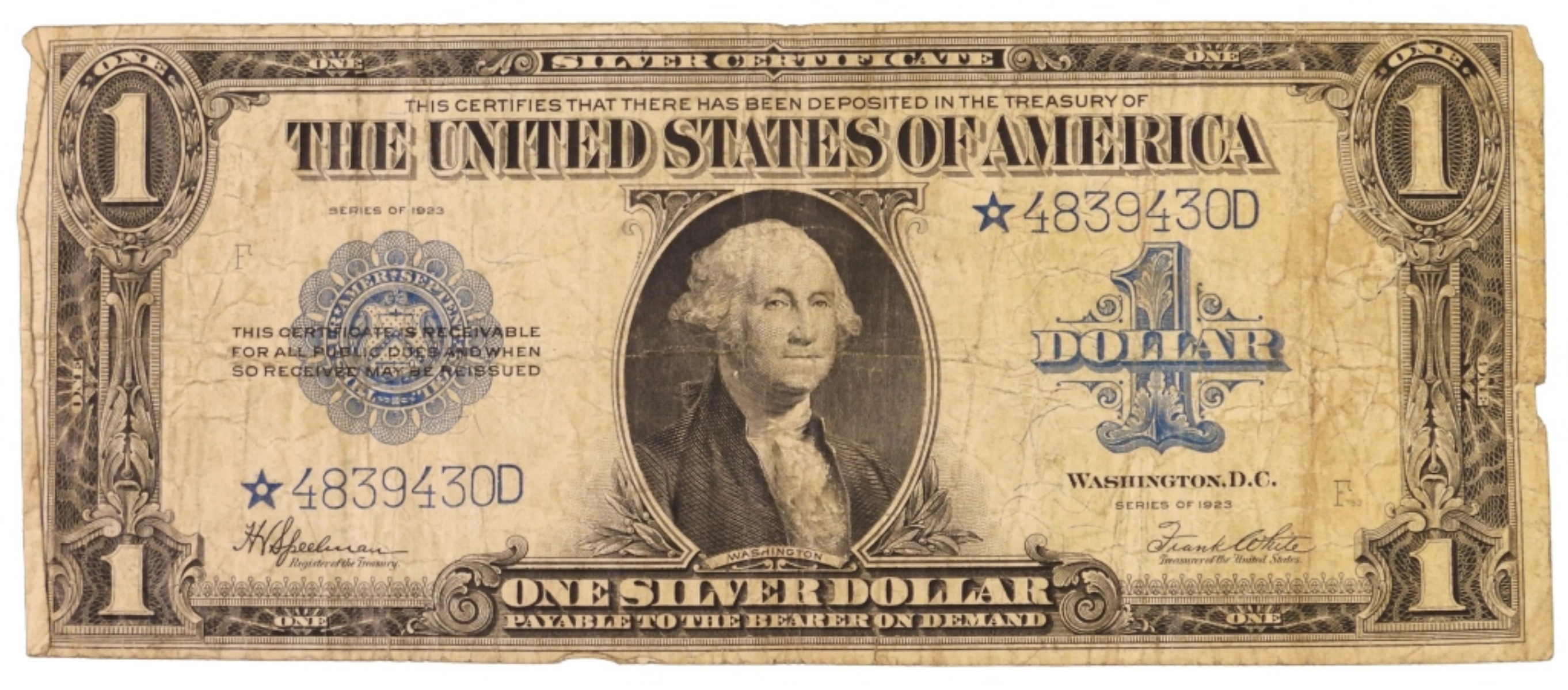 1923 $1 Silver Cert Star Note
