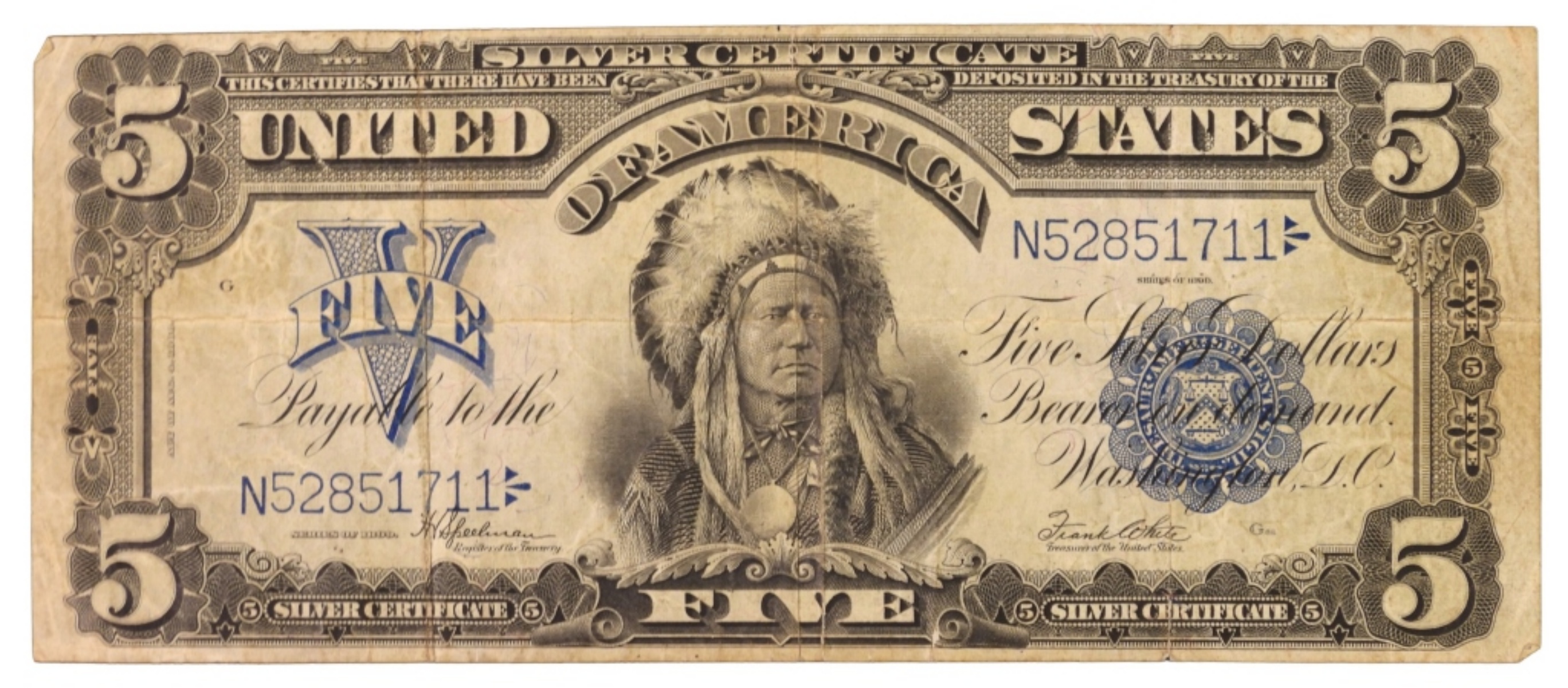 1899 Indian Chief $5 Silver Cert