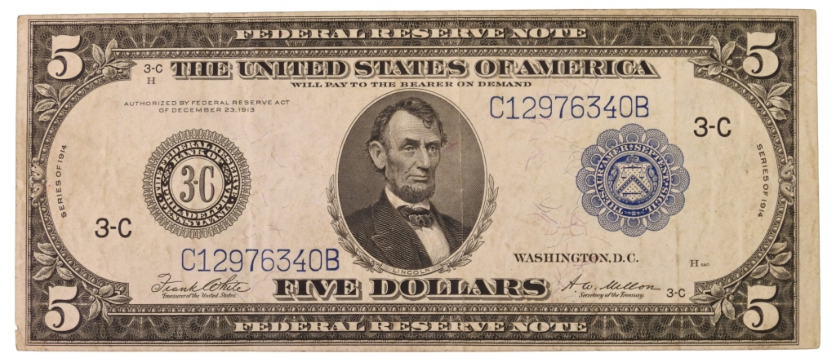 1914 $5 Federal Reserve Note