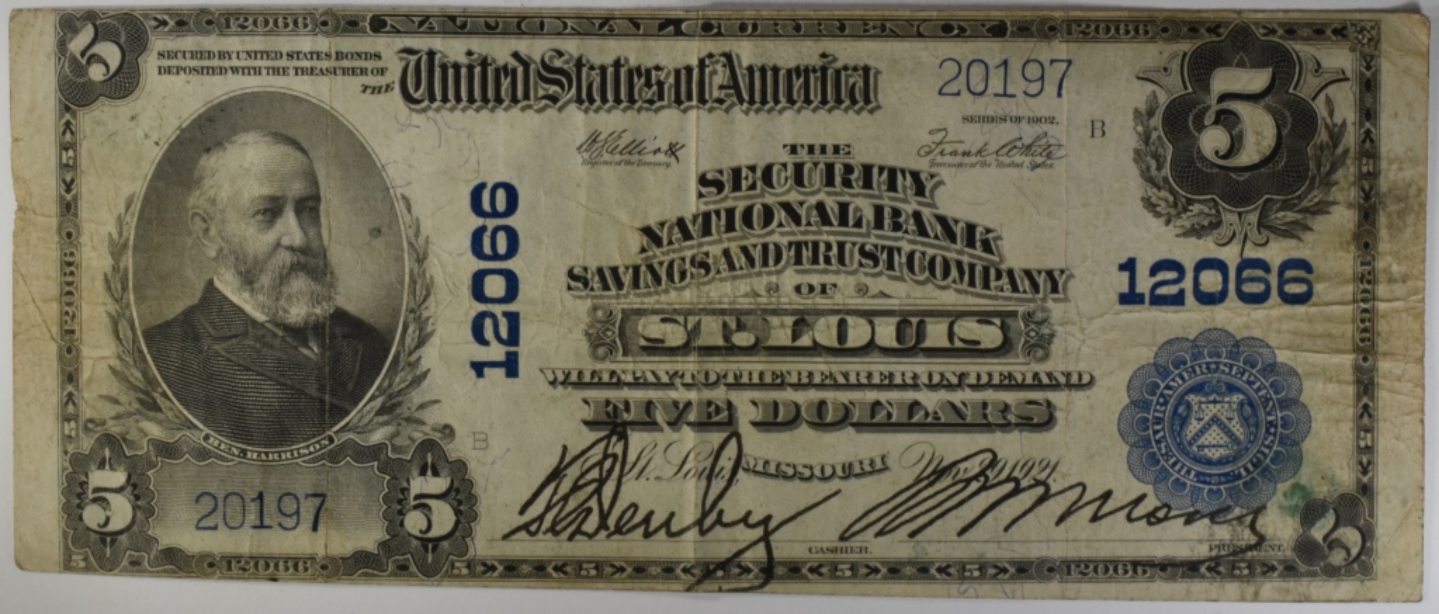 1921 $5 Security Nat'l Bank Savings and Trust Co