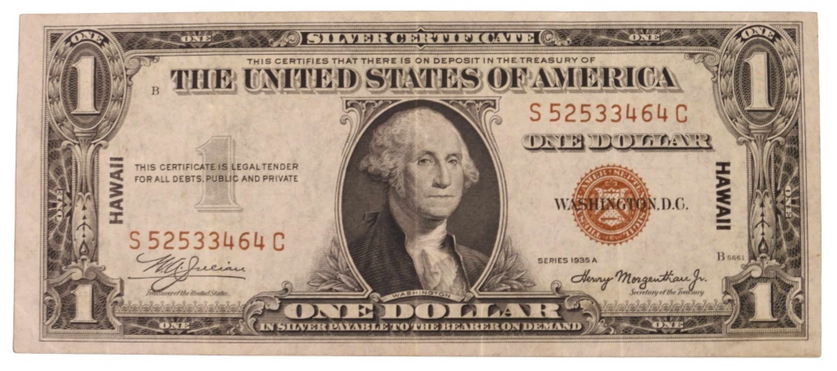 1935A $1 Hawaii Silver Cert
