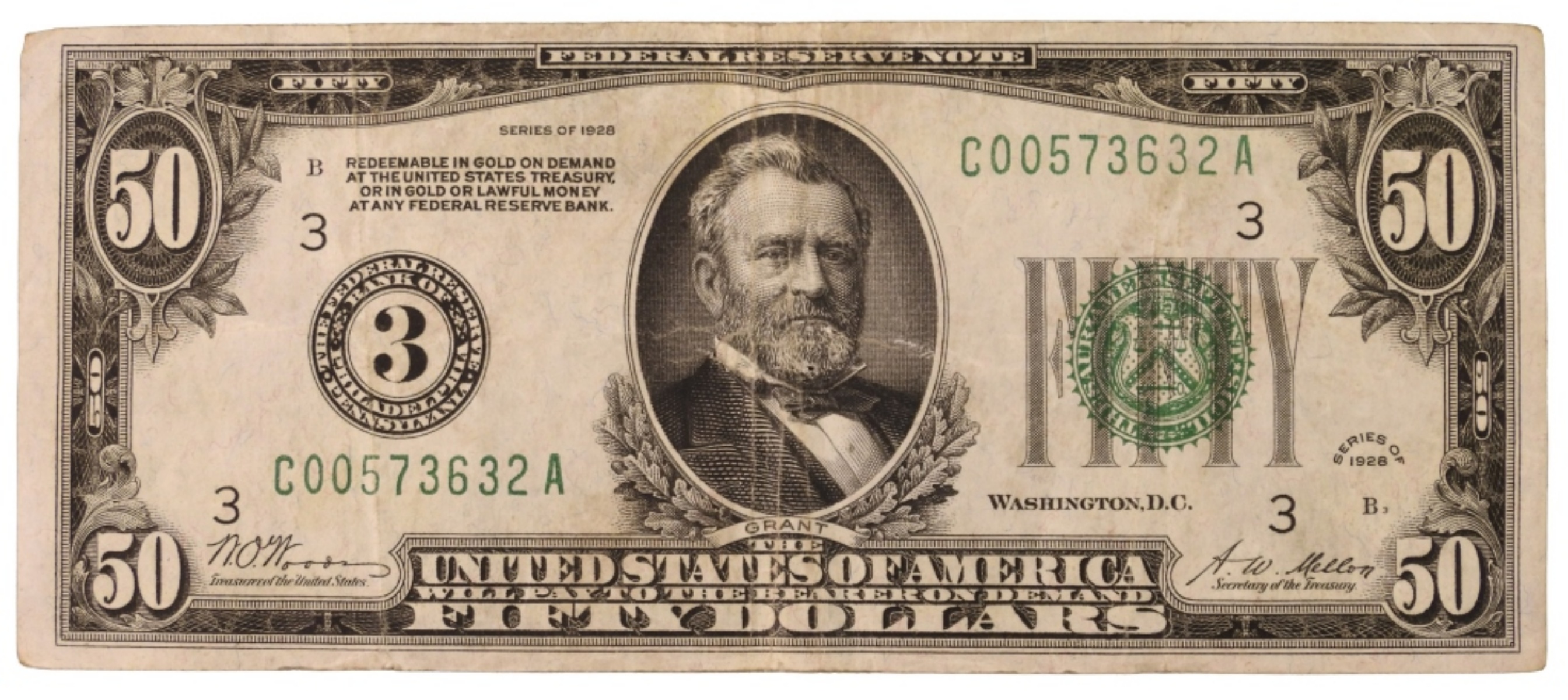 1928 $50 Federal Reserve Note