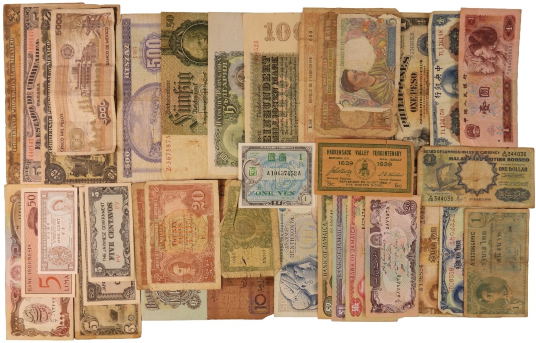 Lot of 36 Mixed Foreign Currency