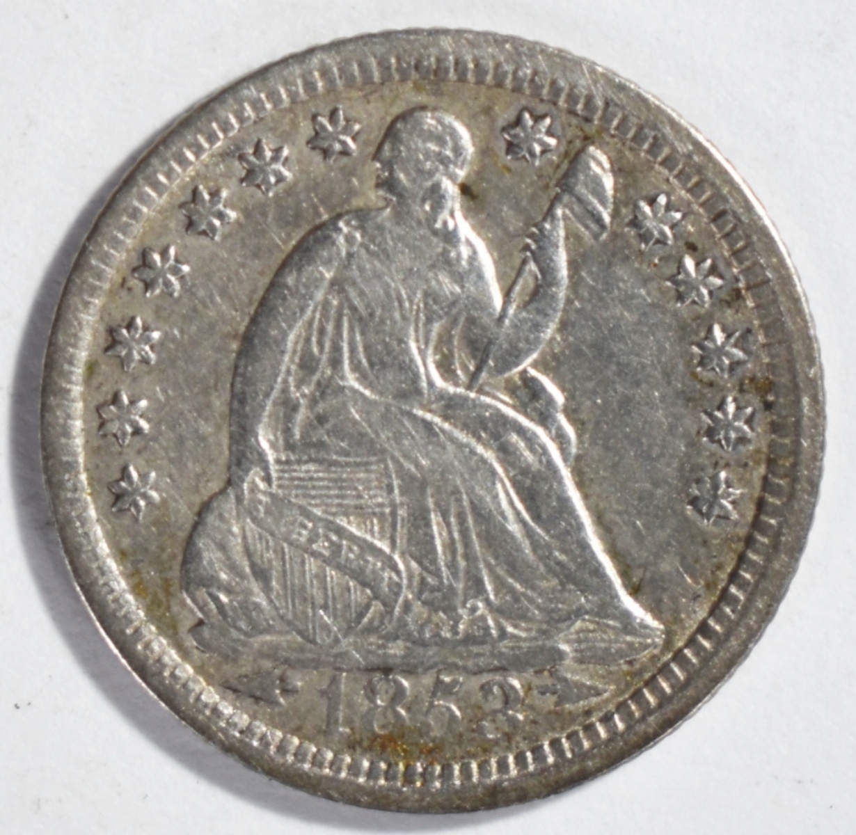 1853 Arrows Seated Half Dime