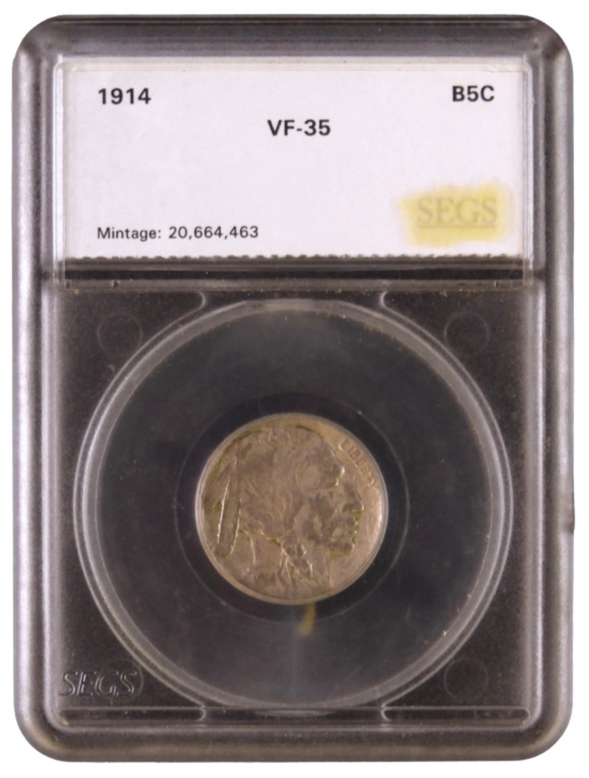 1914 Buffalo Nickel VF35 SEGS
