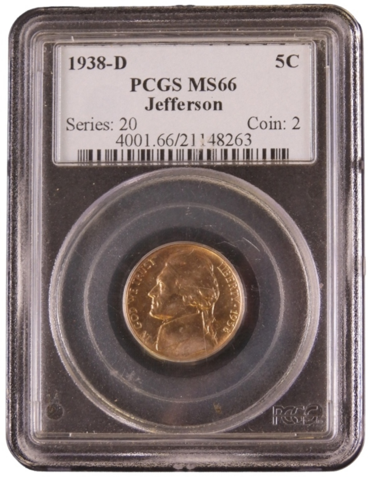 1938-D Jefferson Nickel MS66 PCGS