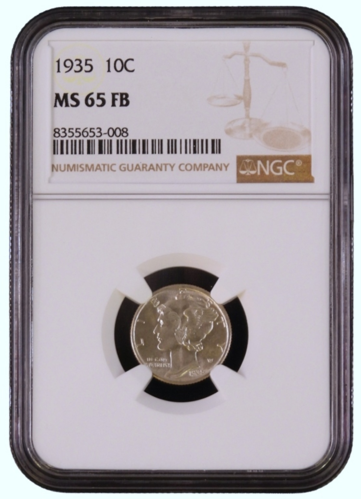 1935 Mercury Dime MS65 FB NGC