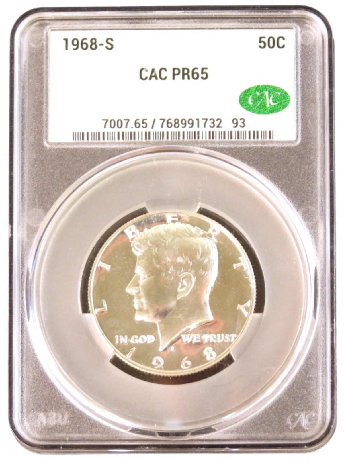 1968-S Kennedy Half Dollar PR65 CAC