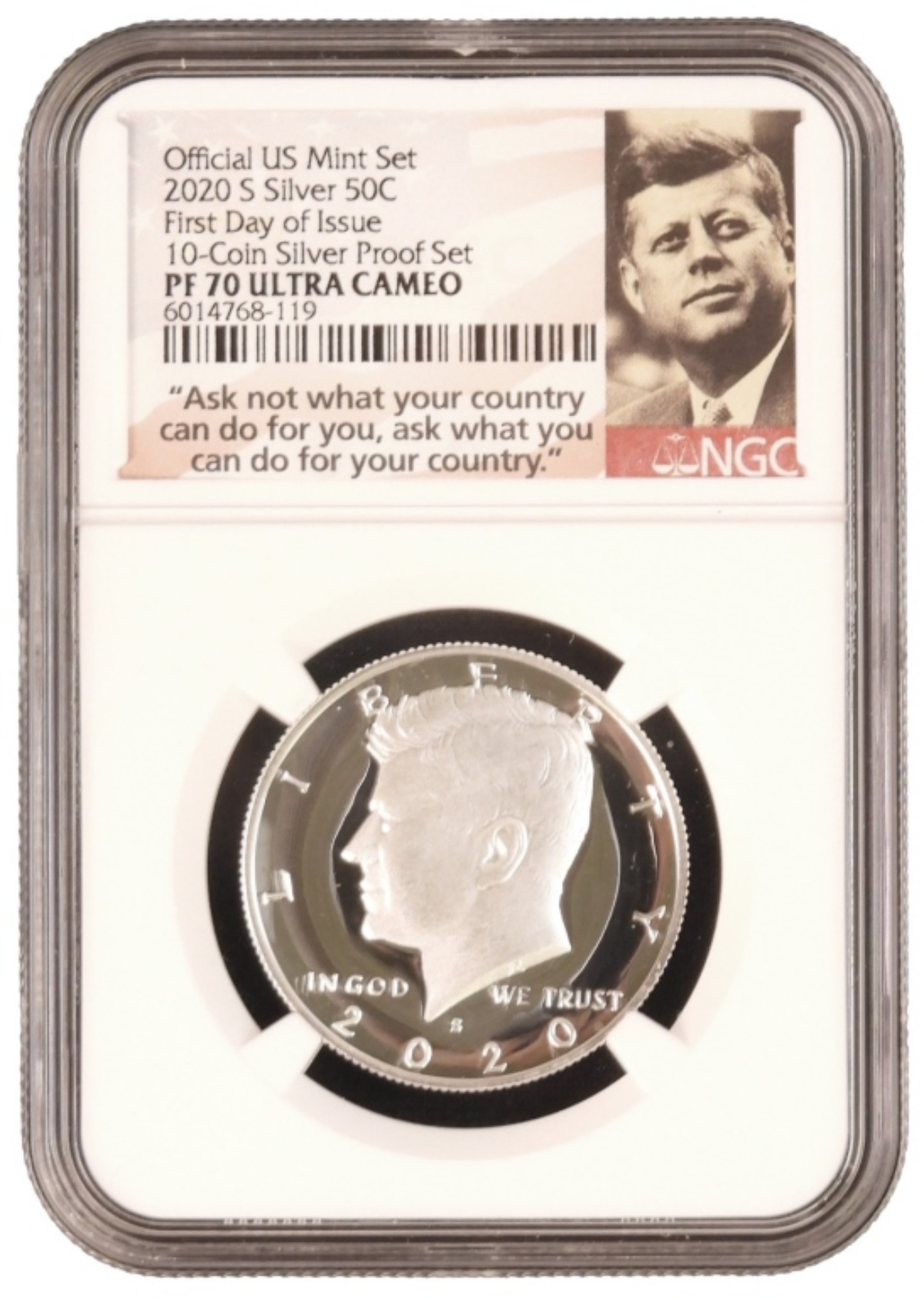 2020-S Silver Kennedy Half PF70 Ultra Cameo NGC