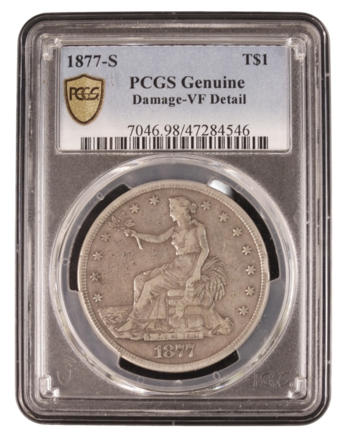 1877-S Trade Dollar VF Detail Genuine PCGS