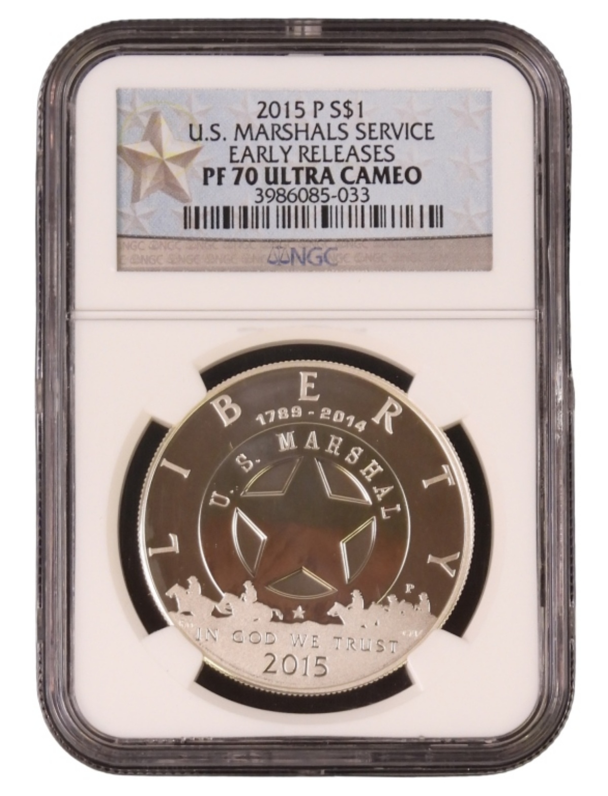2015-P US Marshals Commem $1 PF70 UC NGC