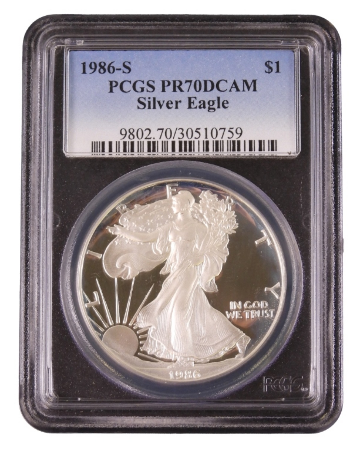 1986-S Am. Silver Eagle PR70 DCAM PCGS