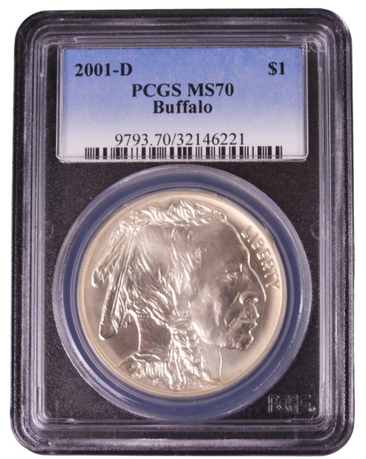 2001-D 1oz Silver Buffalo MS70 PCGS