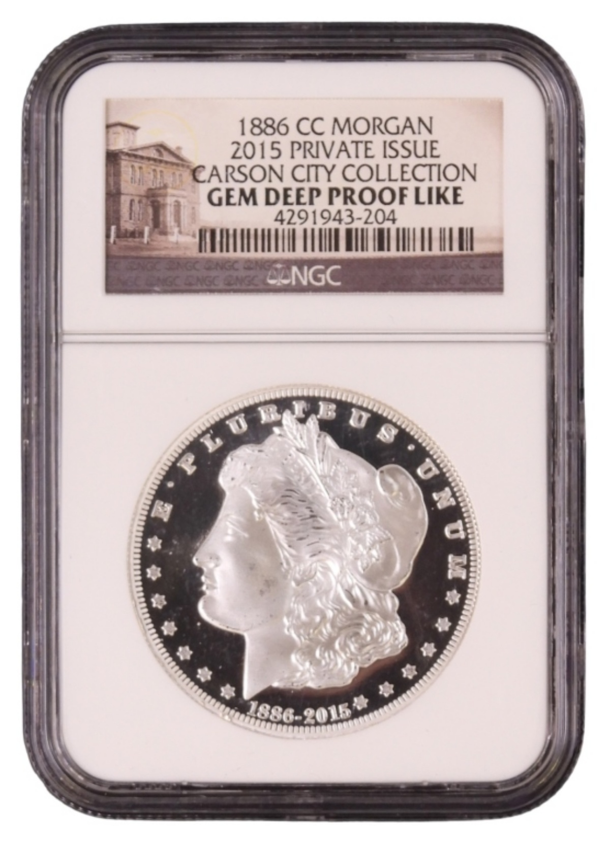 1886-CC Morgan 2015 Private Issue Gem DMPL NGC
